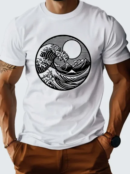 【SKKK】220g printed men’s oversized T-shirt, 100% cotton, comfortable choice