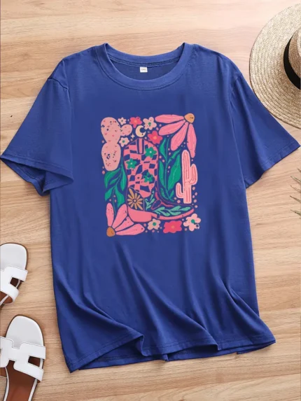 【SKKK】 220g printed women’s T-shirt, 100% cotton, comfortable choice