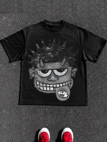 【SKKK】220g printed men’s oversized T-shirt, 100% cotton, comfortable choice