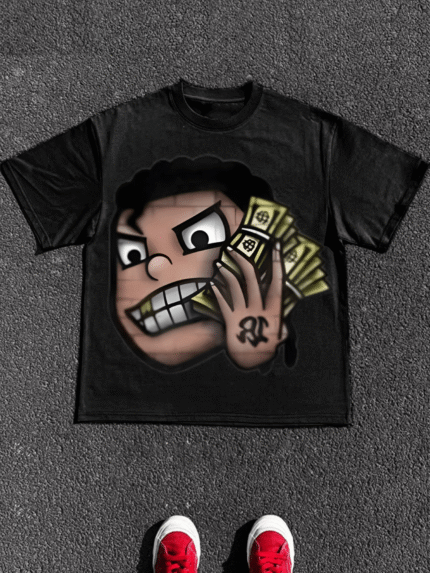 【SKKK】220g printed men’s oversized T-shirt, 100% cotton, comfortable choice