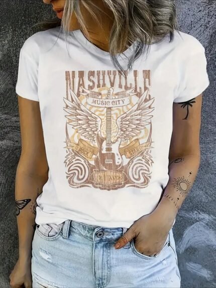 【SKKK】 220g printed women’s T-shirt, 100% cotton, comfortable choice