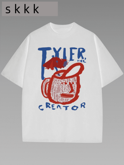 【SKKK】220g printed women’s oversized T-shirt, 100% cotton, comfortable choice