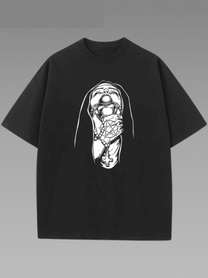 【SKKK】220g printed women’s oversized T-shirt, 100% cotton, comfortable choice