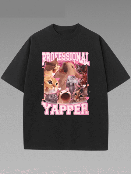 【SKKK】220g printed women’s oversized T-shirt, 100% cotton, comfortable choice