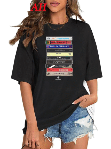 【SKKK】220g printed women’s oversized T-shirt, 100% cotton, comfortable choice