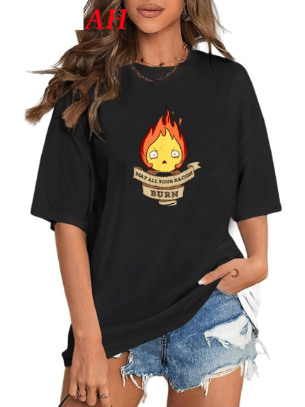 【SKKK】220g printed women’s oversized T-shirt, 100% cotton, comfortable choice