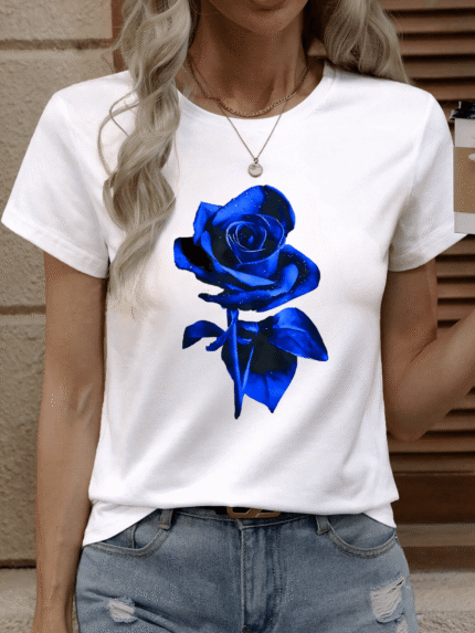 【SKKK】 220g printed women’s T-shirt, 100% cotton, comfortable choice