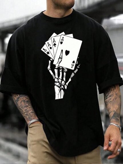 【SKKK】 220g printed men’s T-shirt, 100% cotton, comfortable choice