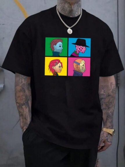 【SKKK】 220g printed men’s T-shirt, 100% cotton, comfortable choice