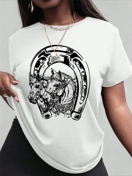 【SKKK】 220g printed women’s T-shirt, 100% cotton, comfortable choice