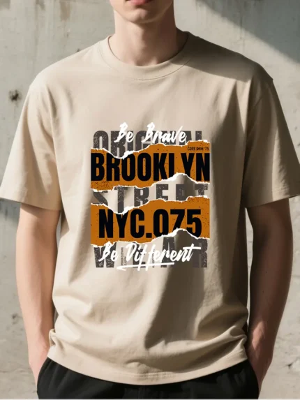 【SKKK】220g printed men’s oversized T-shirt, 100% cotton, comfortable choice