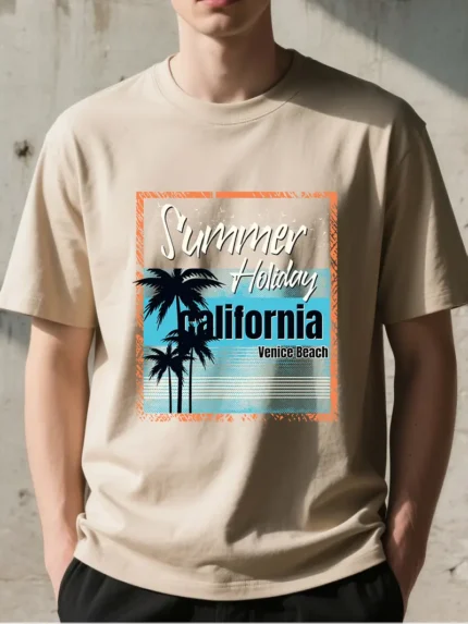 【SKKK】220g printed men’s oversized T-shirt, 100% cotton, comfortable choice