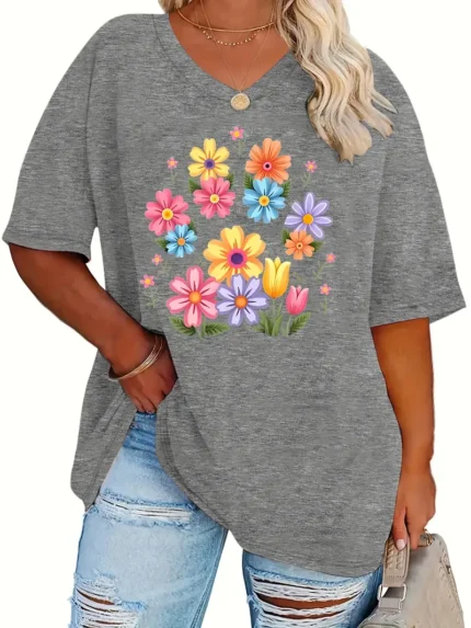 【SKKK】220g printed women’s oversized T-shirt, 100% cotton, comfortable choice