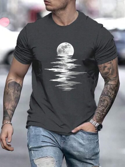 【SKKK】220g printed men’s oversized T-shirt, 100% cotton, comfortable choice