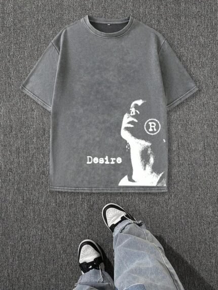 【SKKK】220g printed men’s oversized T-shirt, 100% cotton, comfortable choice