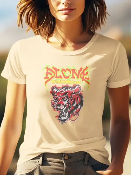 【SKKK】220g printed women’s oversized T-shirt, 100% cotton, comfortable choice