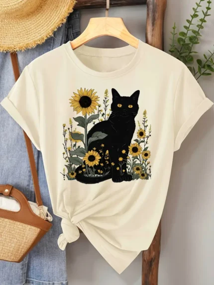 【SKKK】220g printed women’s oversized T-shirt, 100% cotton, comfortable choice