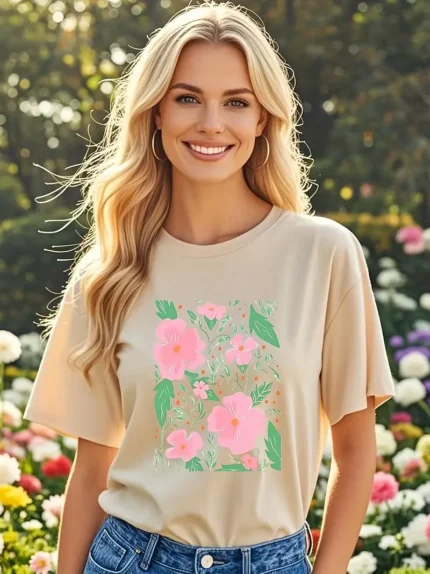 【SKKK】 220g printed women’s T-shirt, 100% cotton, comfortable choice