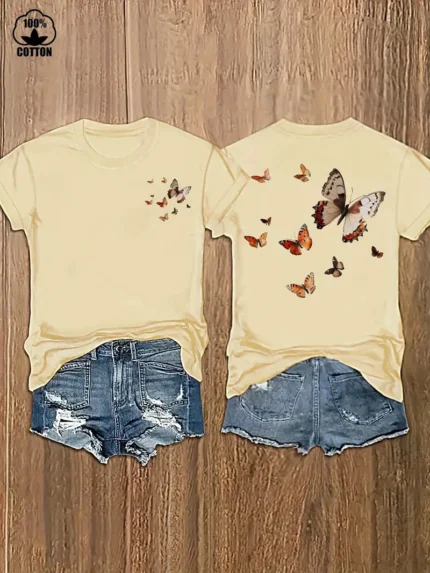 【SKKK】220g printed women’s oversized T-shirt, 100% cotton, comfortable choice