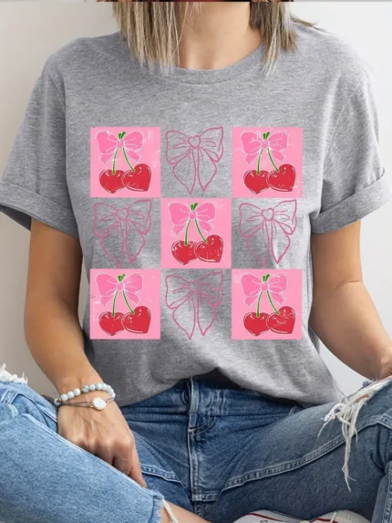 【SKKK】220g printed women’s oversized T-shirt, 100% cotton, comfortable choice