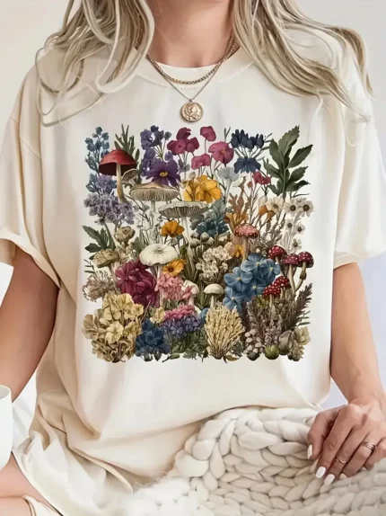 【SKKK】220g printed women’s oversized T-shirt, 100% cotton, comfortable choice