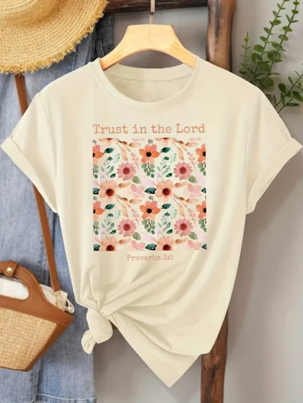 【SKKK】 220g printed women’s T-shirt, 100% cotton, comfortable choice