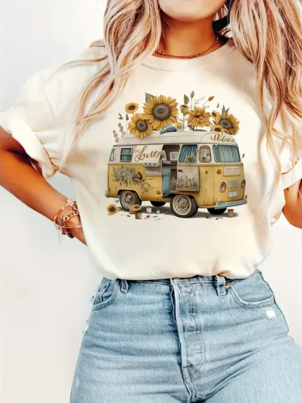 【SKKK】220g printed women’s oversized T-shirt, 100% cotton, comfortable choice