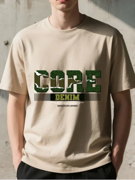 【SKKK】220g printed men’s oversized T-shirt, 100% cotton, comfortable choice