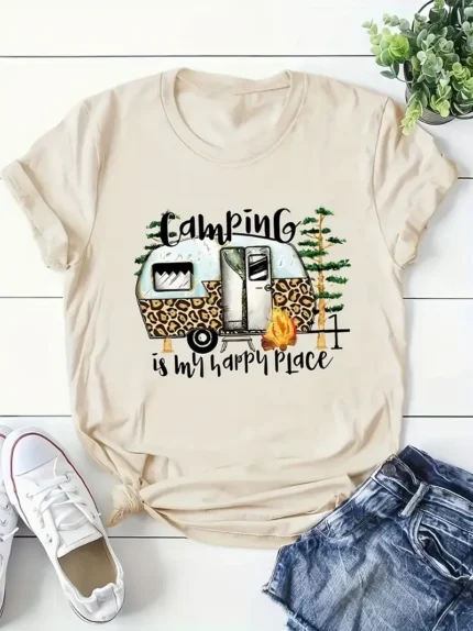 【SKKK】220g printed women’s oversized T-shirt, 100% cotton, comfortable choice