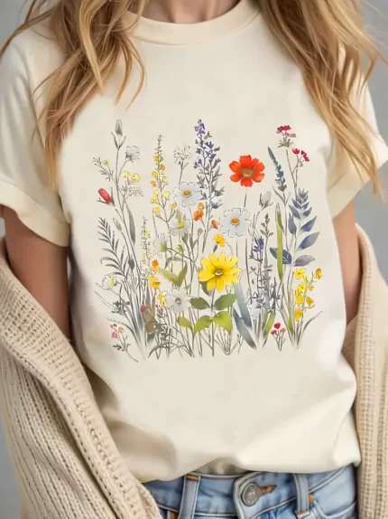 【SKKK】 220g printed women’s T-shirt, 100% cotton, comfortable choice