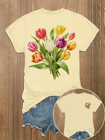 【SKKK】220g printed women’s oversized T-shirt, 100% cotton, comfortable choice