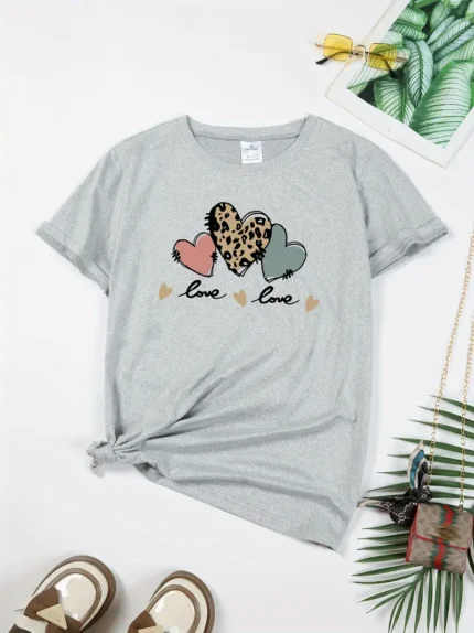 【SKKK】220g printed women’s oversized T-shirt, 100% cotton, comfortable choice