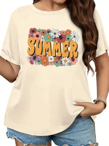 【SKKK】 220g printed women’s T-shirt, 100% cotton, comfortable choice