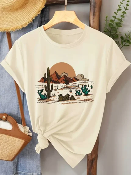 【SKKK】 220g printed women’s T-shirt, 100% cotton, comfortable choice