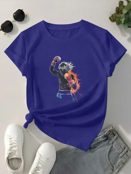 【SKKK】220g printed women’s oversized T-shirt, 100% cotton, comfortable choice